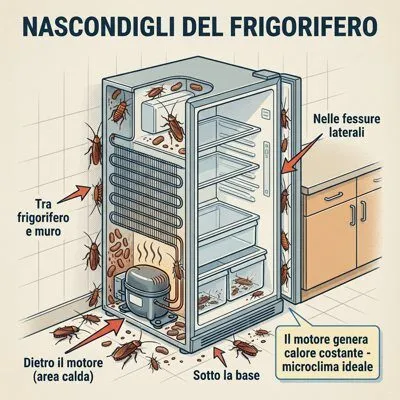 foto blatte nel frigo