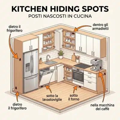 in cucina si nascondono le blatte