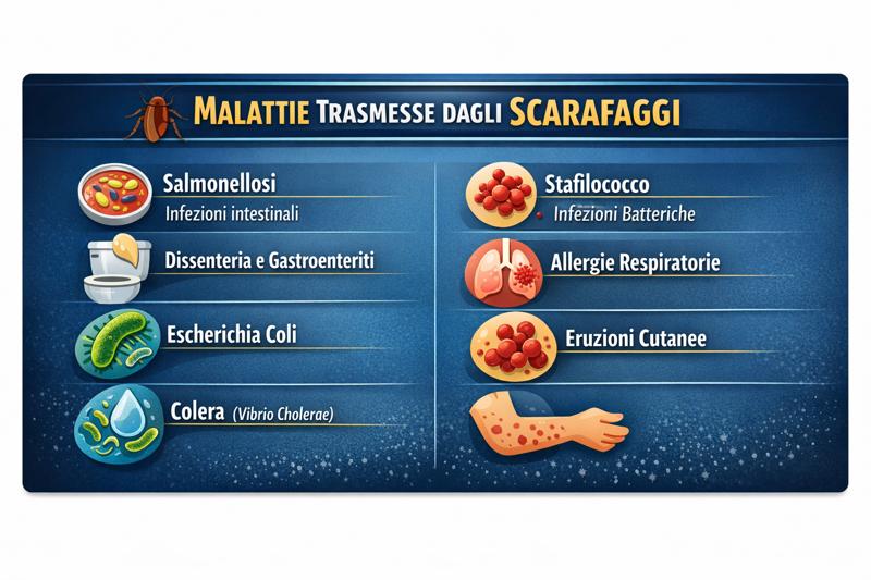 malattie trasmesse dagli scarafaggi